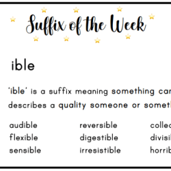 Words with the suffix ible