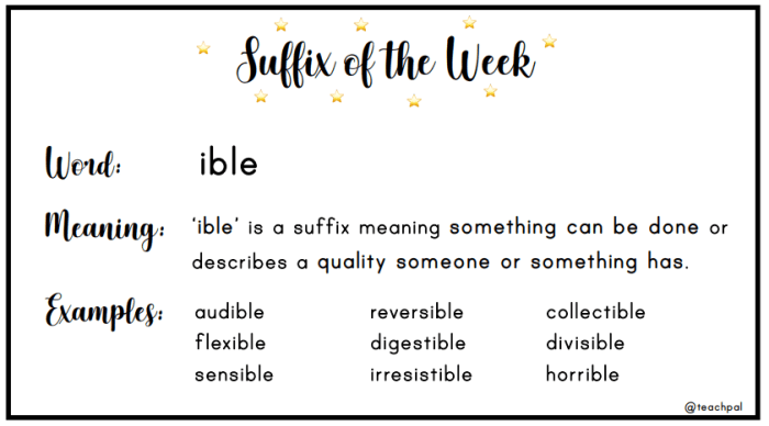 Words with the suffix ible