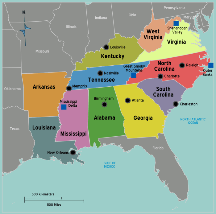 Carolina north map south usa state nc sc cities virginia towns maps large time description zones ontheworldmap roads